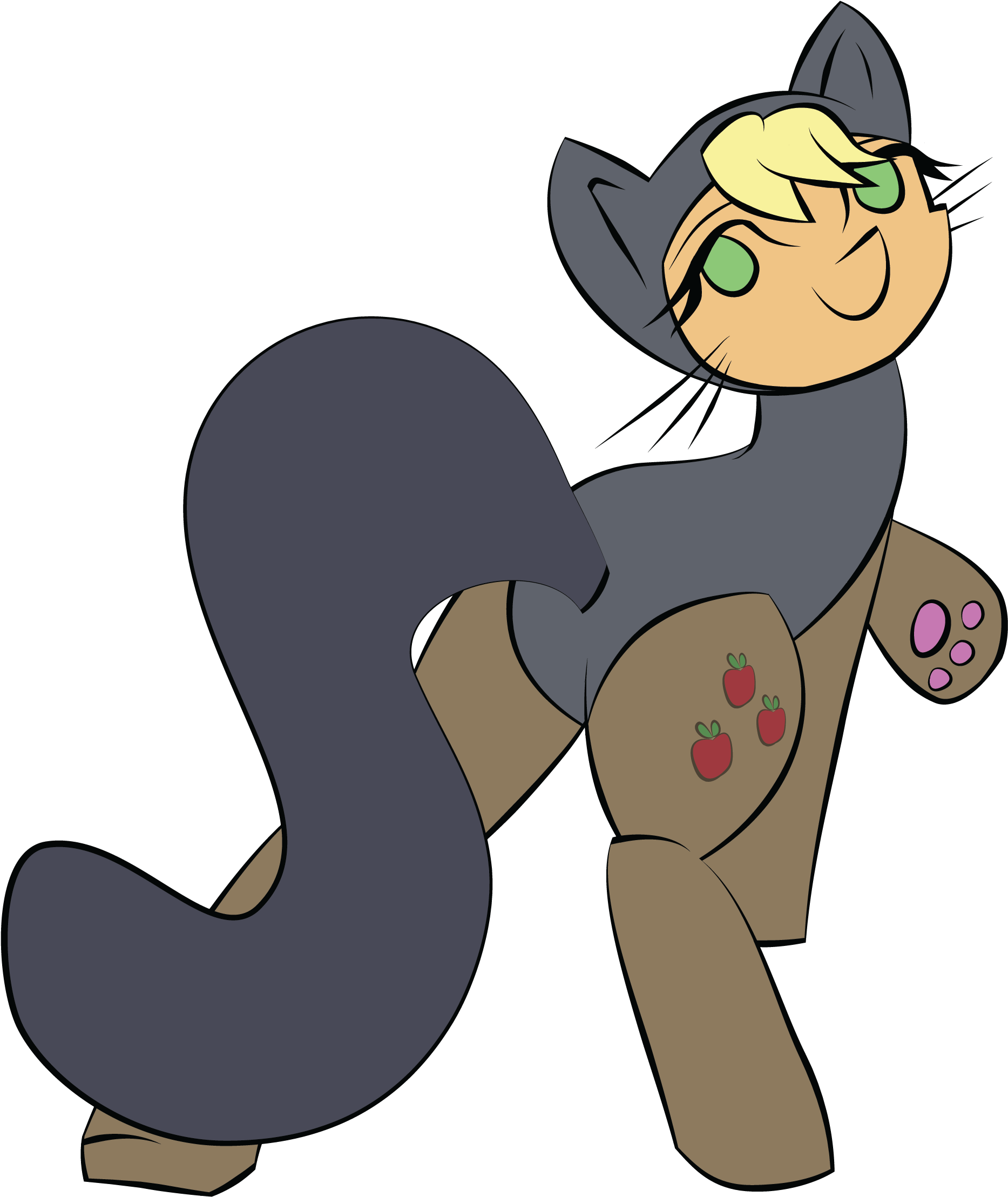 Applecat, Applejack, Artist - Xat Purple Pawn (1985x2323)