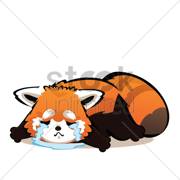 Cartoon Red Panda Crying Clipart Giant Panda Red Panda - Illustration (600x600)