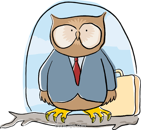 Business Wise Owl Sitting On A Branch Royalty Free - Physical Quantity (480x442)
