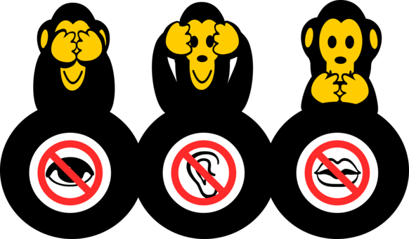 Sticker Three Wise Monkeys Remix Smiley - Clip Art (582x340)