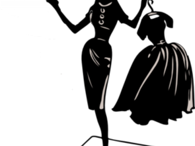 Clothes Clipart Silhouette - Apollo's Products Fashion: Silhouette Of Lady Holding (640x480)