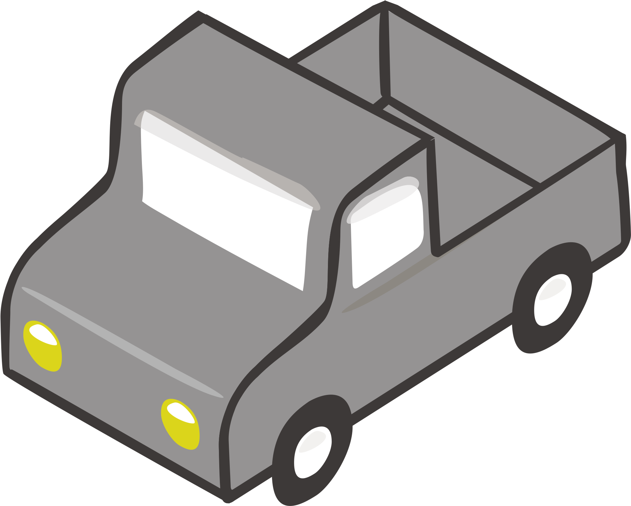 Pickup Truck Car Van Toyota Hilux Motor Vehicle - Gray Truck Clipart (2400x1930)