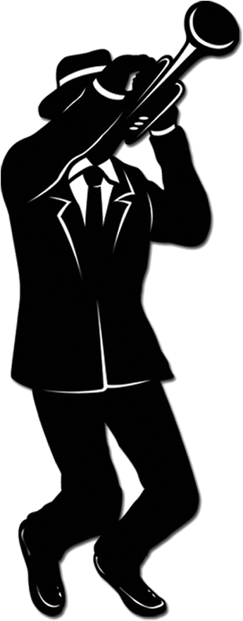 Model Silhouette At Getdrawings - (36ct) Mardi Gras Party Jazz Trio Silhouettes (400x957)
