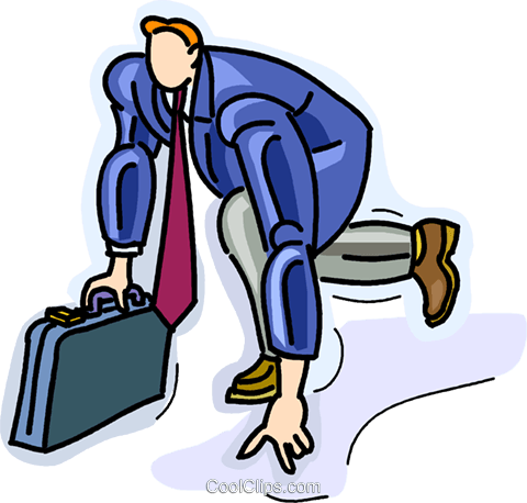 Businessman About To Run A Race Royalty Free Vector - Businessman About To Run A Race Royalty Free Vector (480x458)