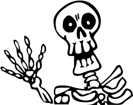 Halloween Skeleton - Halloween Black And White Skeleton (455x360)