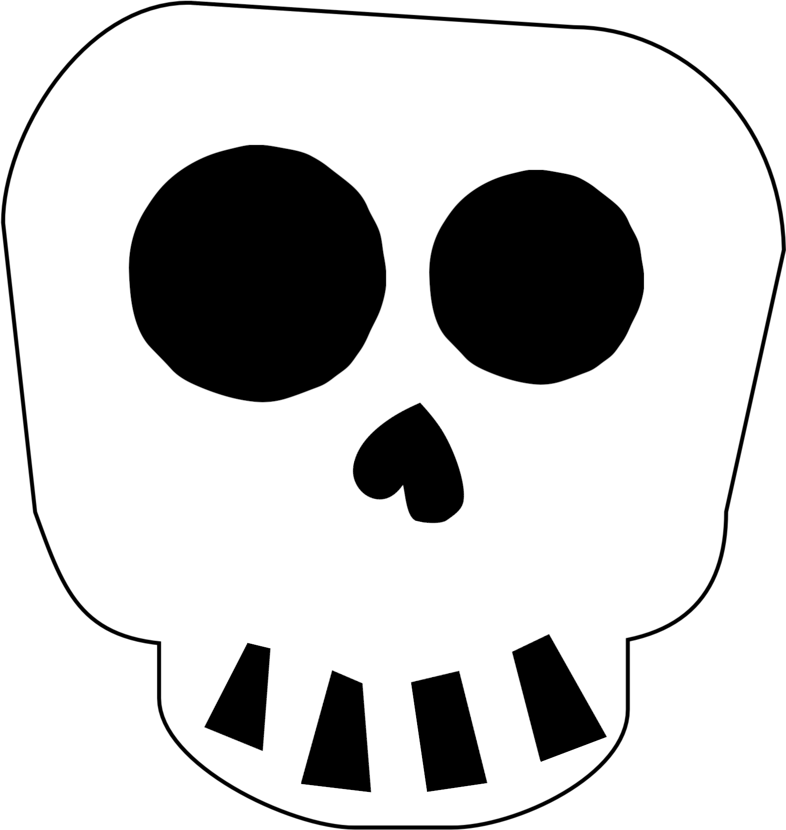 Skeleton Skull Halloween Banner - Cute Skeleton Head Printable (1736x1736)