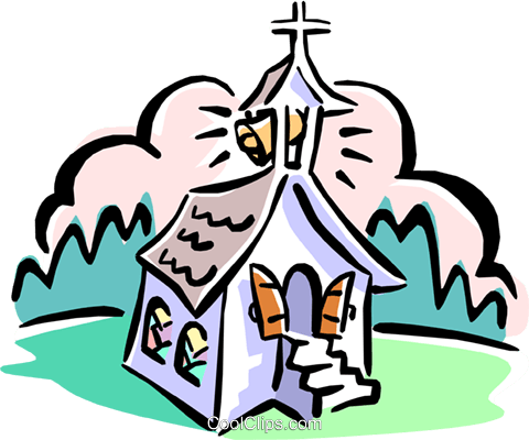 Church Royalty Free Vector Clip Art Illustration - Gospel Music (480x400)