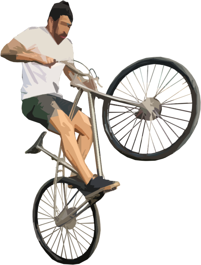 Dad Teachung Kid Riding Bike Png - Guy On Bike Png (750x952)