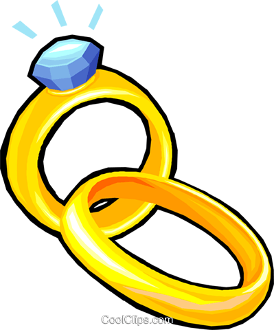 Wedding Rings Royalty Free Vector Clip Art Illustration - Illustration (399x480)