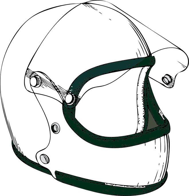 Motorcycle Black And White - Motorcycle Helmet Clipart Png (660x686)