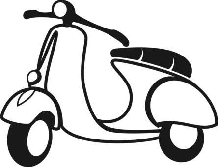 Scooter Vespa Sprint Motorcycle Moped - Scooter Images Clip Art (444x340)