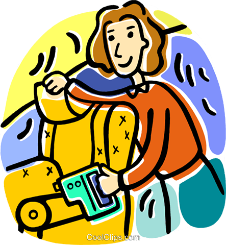 Woman Reupholstering A Chair Royalty Free Vector Clip - Woman Reupholstering A Chair Royalty Free Vector Clip (443x480)