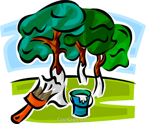 Painting Trees To Avoid Insect Damage Royalty Free - Painting Trees To Avoid Insect Damage Royalty Free (480x410)