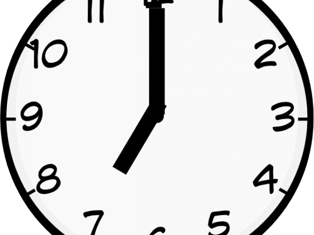 Clock Clipart 7 Am - It's Quarter To Six (640x480)