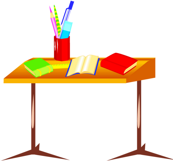 Desk At School Cartoon Clipart School Desk Clip Art - Student Desk Clipart (600x550)