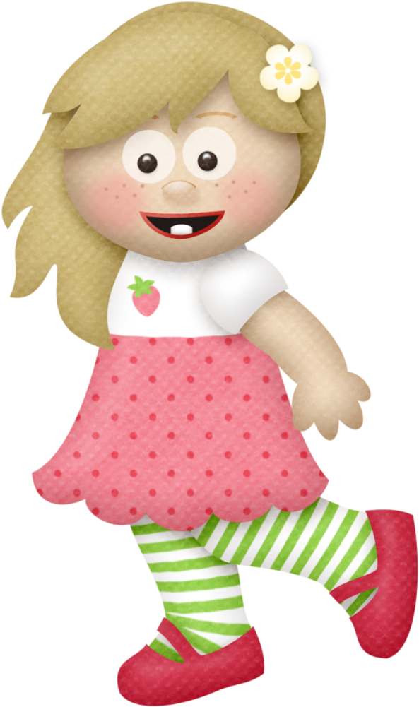 Blonde Haired Strawberry Kisses - Clip Art (617x1024)