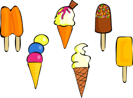 Ice Cream Cones Lollipop Ice Pop - Vector Kem (459x340)