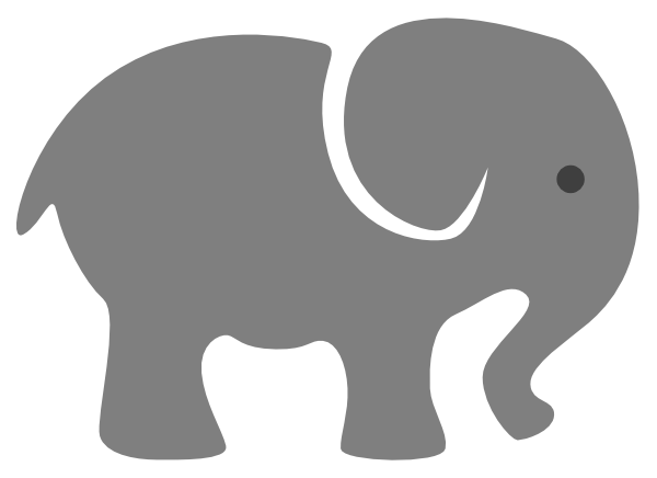 Elephant Png Elephant Art, Elephant Stencil, Elephant - Grey Baby Elephant Png (600x436)