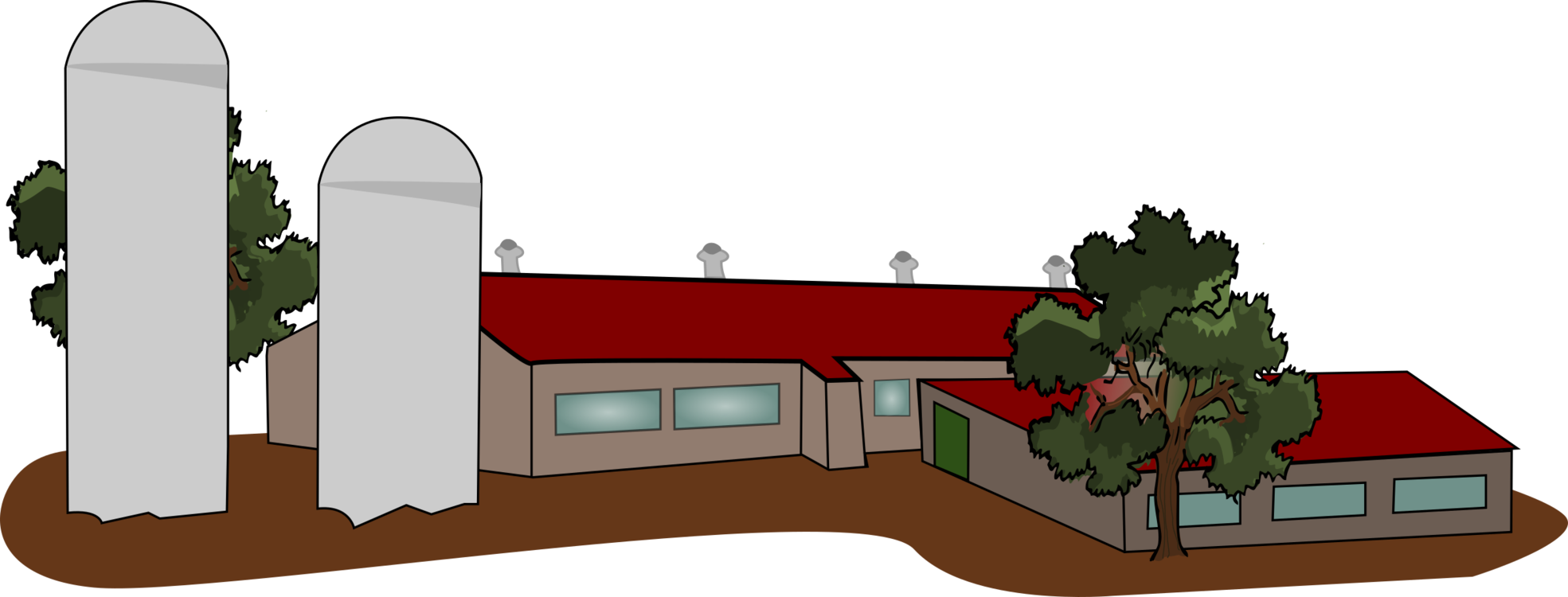Intensive Animal Farming Agriculture Domestic Pig Barn - Industrial Farm Clipart (1969x750)
