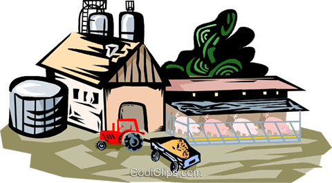 Farm Scene Royalty Free Vector Clip Art Illustration - Farm Scene Royalty Free Vector Clip Art Illustration (480x265)