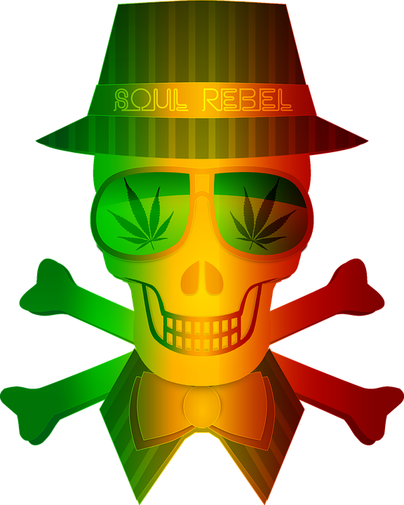 Rasta Weed Skull Free Image On Pixabay - Rasta Transparent (576x720)
