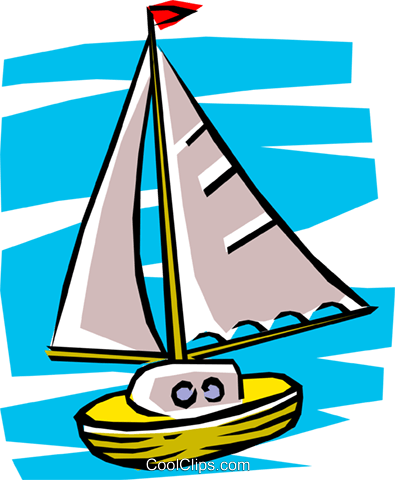 Sailboat Royalty Free Vector Clip Art Illustration - Poussée D Archimède (395x480)