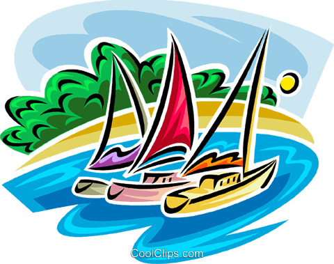 Sailboats Royalty Free Vector Clip Art Illustration - Cove Clipart (480x379)