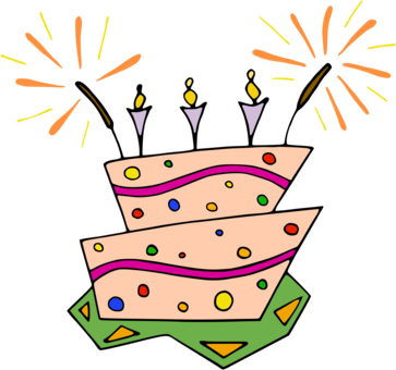 Birthday Cake Birthday Candles Party - Birthday Cake Clip Art (363x340)