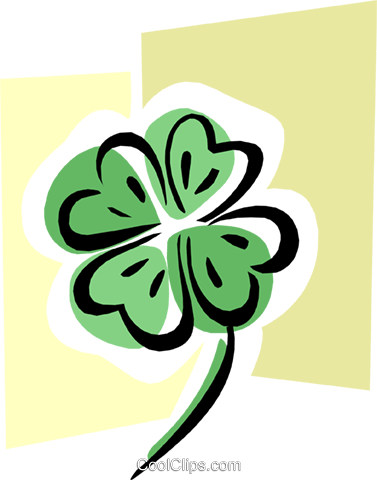 Four Leaf Clover Royalty Free Vector Clip Art Illustration - Illustration (377x480)