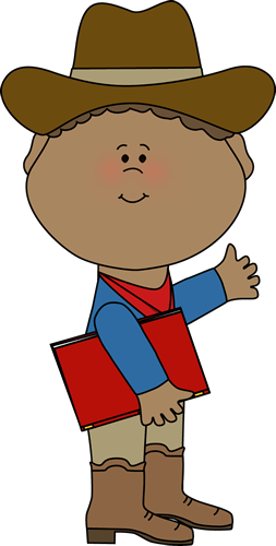 Download Free Printable Clipart And Coloring Pages - Cowboy With A Book Clipart (253x500)