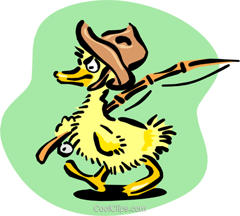 Baby Duck Going Fishing Royalty Free Vector Clip Art - Free Clip Art Animals Ducks (480x432)