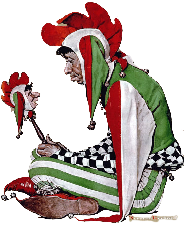Enter The Class Clown - Giclee Painting: Rockwell's Jester Saturday Evening (366x447)