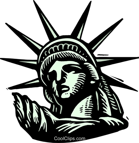 Statue Of Liberty Clipart Drawing - Ellis Island Clip Art (465x480)