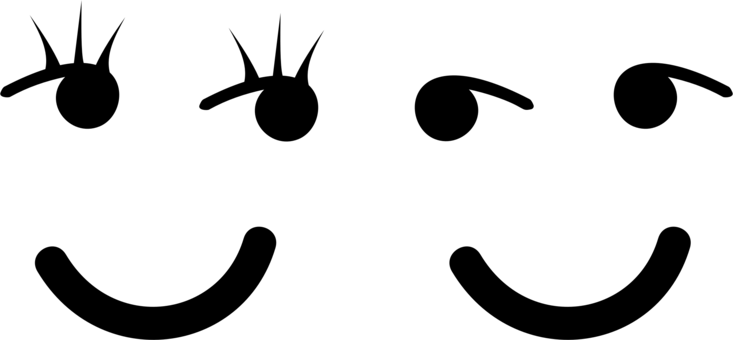 Smiley Emoticon Computer Icons Online Chat Emoji - Male And Female Smiley Faces (733x340)