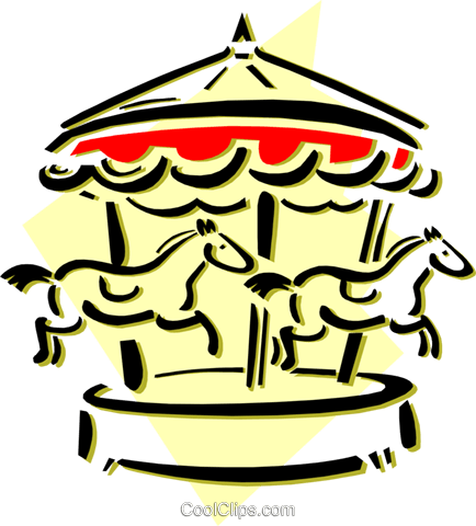 Merry Go Round Royalty Free Vector Clip Art Illustration - Merry Go Round Royalty Free Vector Clip Art Illustration (434x480)