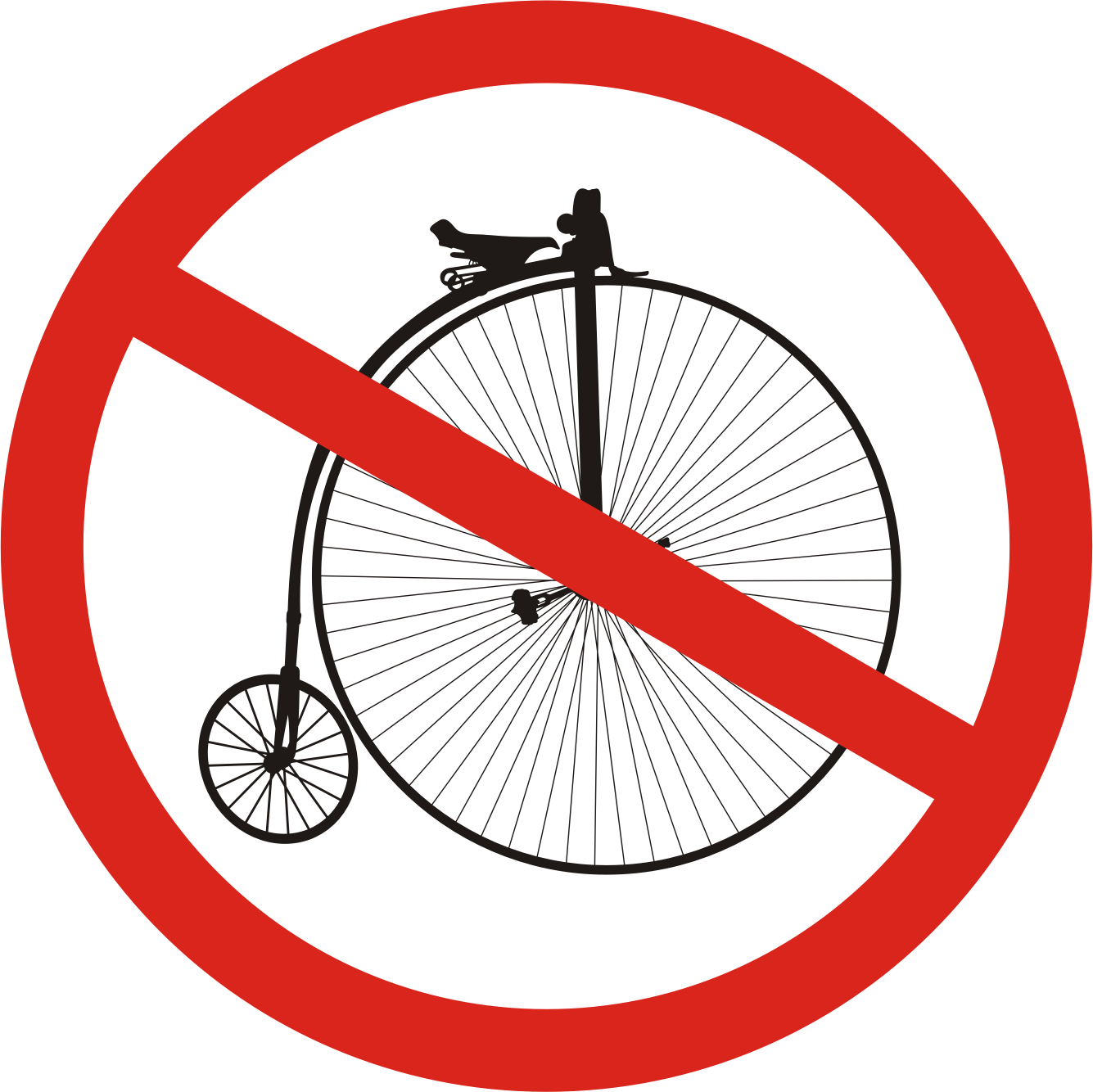 Penny-farthing Bicycle Cycling - No Plastic Bags Png (1335x1334)