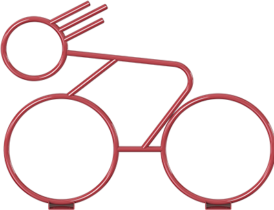 Racer With Hair Bike Rack - Highland Products Group, Llc (400x390)