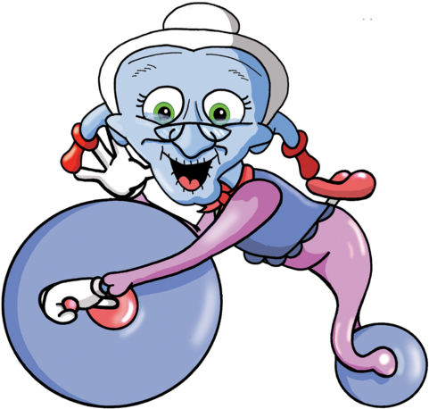 Oma The Old Penny Farthing - Cartoon (500x504)