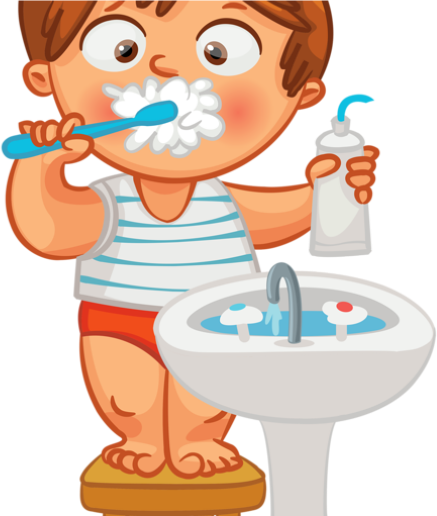 Brush Teeth Clipart Clip Art Kid Brush Teeth Clock - Cepillarse Los Dientes Animado (1024x1024)