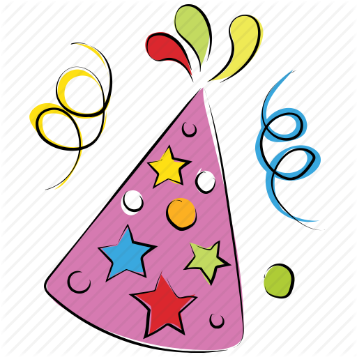 Birthday Cap Icon Clipart Party Hat Clip Art - New Year Party Icon (512x512)