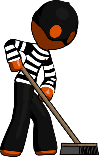 Orange Thief Man Cleaning Services Janitor - Janitor (346x550)