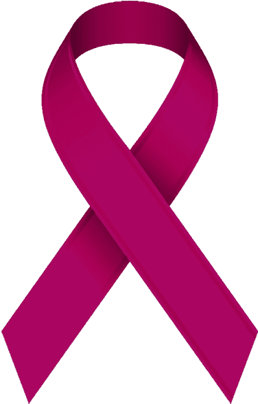 Burgundy Awareness Ribbon - Breast Cancer Sign Clipart (379x600)