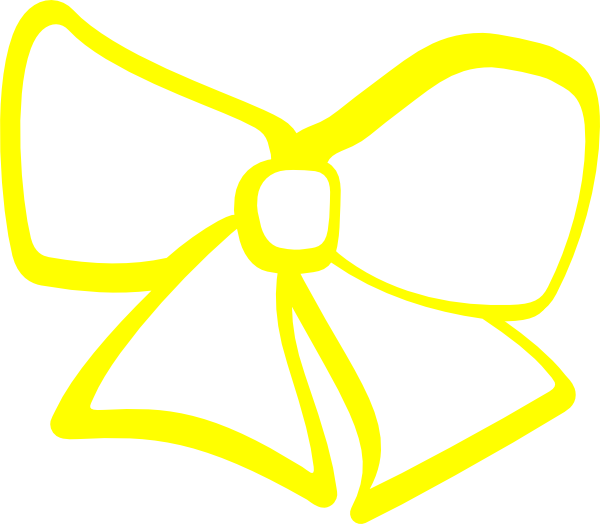 Yellow Clipart Hair Bow - Portable Network Graphics (600x524)