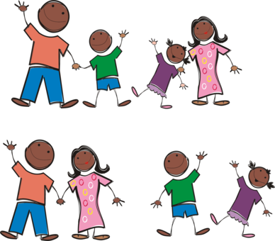 Stick Figure Family Drawing Cartoon Download - Free Stick Figure Family (388x340)