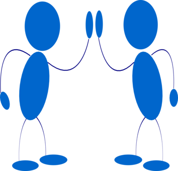 Stick Figure High Five Music Download - Free High Five Clip Art (354x340)