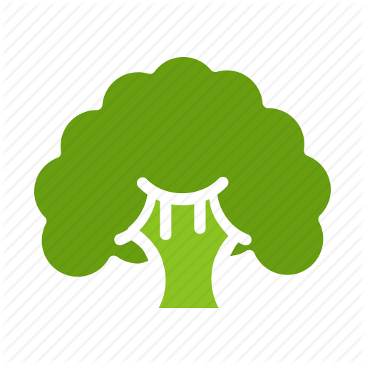 Clip Art Black And White Library Fruits And Vegetables - Broccoli (512x512)