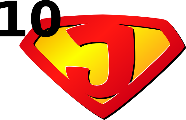 Super J 10 Clip Art - Superheroes Logo With Aj (600x389)