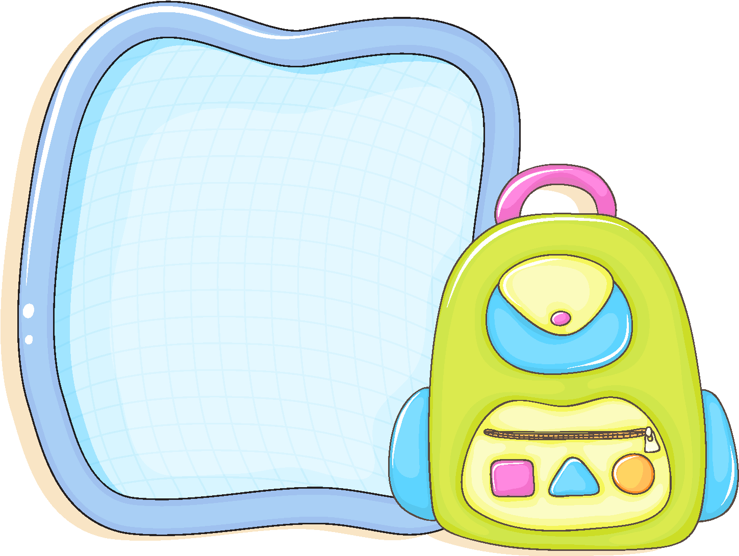 Vector Hand Drawn Minimalistic Children S Drawing Board - Bag (1772x1378)