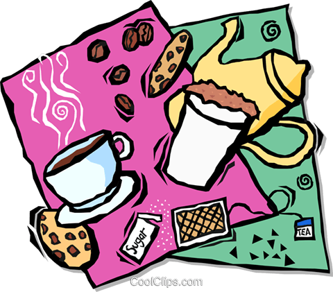 Tea Time Royalty Free Vector Clip Art Illustration - Tea Time Royalty Free Vector Clip Art Illustration (480x421)