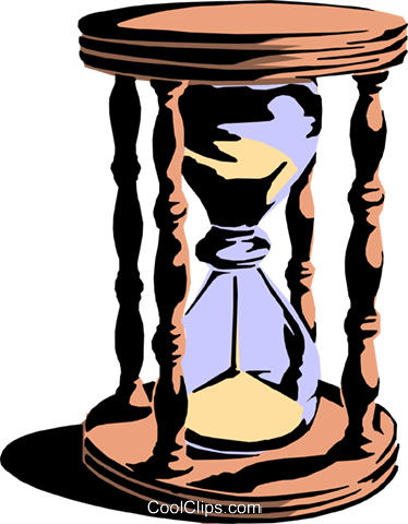 Hourglass Royalty Free Vector Clip Art Illustration - Passage Of Time (374x480)